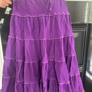 Boden Purple Tiered Maxi Skirt A-Line Resort Wear